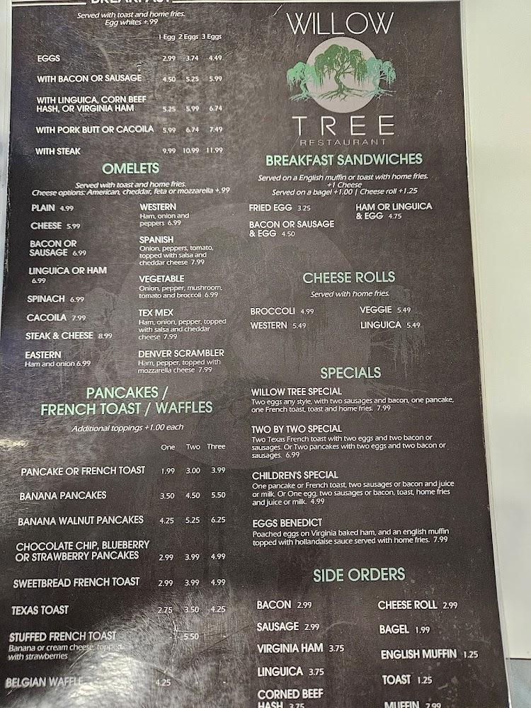 Willow Tree Restaurant Menu image 1
